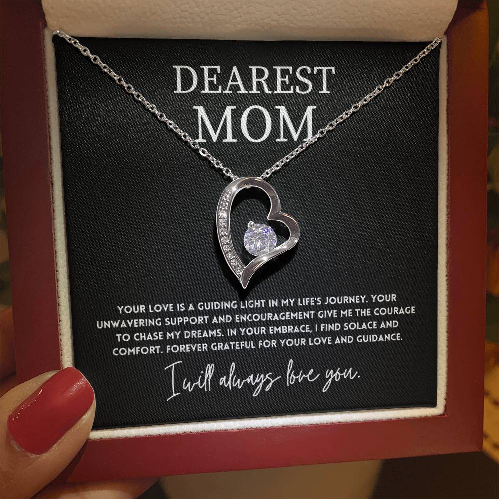 Dearest Mom, Best Necklace Gift From Son Necklace With Heartfelt Message Thoughtful Necklace Gift Best Mother’s Day Necklace Gift Jewelry Gift Love And Support Necklace Gift Inspirational Jewelry Gift Heart Pendant Necklace