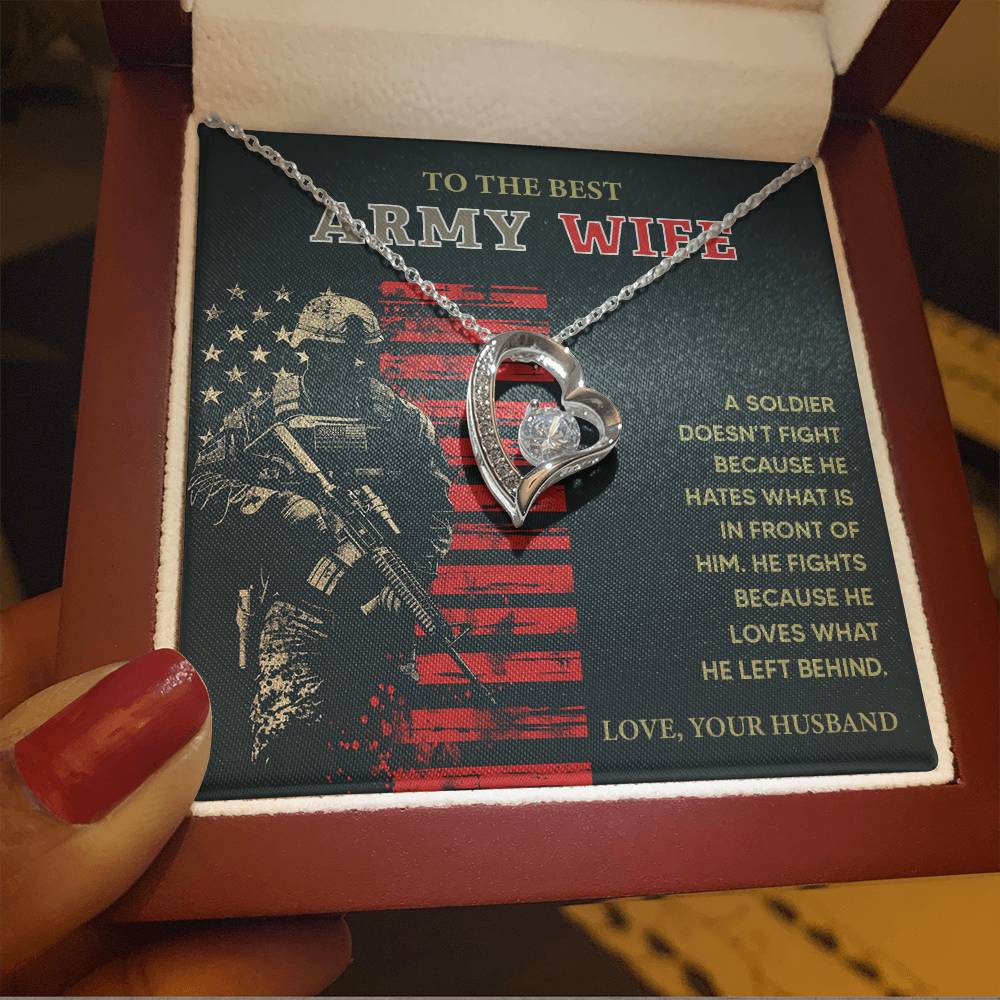 To the Best Army Wife  Best Army Wife Jewelry gift from husband Love and Support Necklace Emotional Support Jewelry Thank You Jewelry for Wives Unique Gift for Military Wives Romantic Gift for Army Wives My Beautiful Wife Jewelry Forever Together Necklace