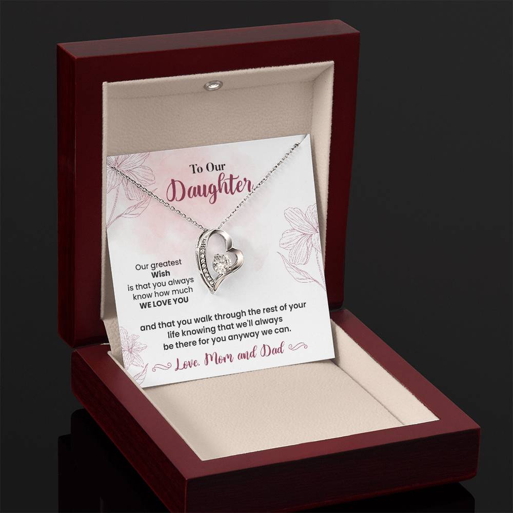 To Our Daughter Heartfelt Jewelry Gift Gift From Your Mom And Dad Caring Gift For Daughter Supportive Daughter Necklace Family Love Jewelry Gift Daughter's Journey Jewelry Best Wishes Jewelry Daughter's Strength Necklace Emotional Support Gift Warm Wishes