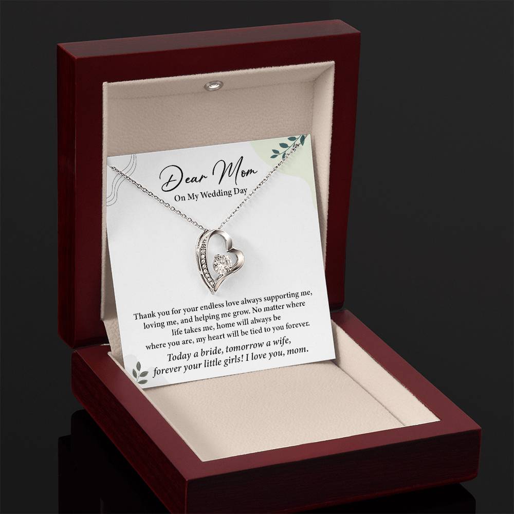 Dear Mom On My Wedding Day Heartfelt Necklace Gift From Daughter Dear Mom On My Wedding Day Mother Wedding Day Gift Sentimental Gift For Mother From Daughter Forever Your Little Girl Wedding Gift Gift For Mom On Daughter’s Wedding Day