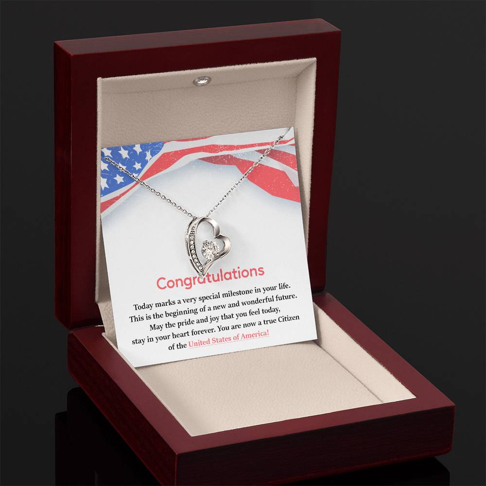 Congratulations Necklace For New U.s. Citizen Necklace For New U.s. Citizen Gift For New American Citizen Necklace With Citizenship Message Necklace For Official U.s. Citizen Gift For New U.s. Patriot Jewelry For New U.s. Citizen Jewelry For U.s.