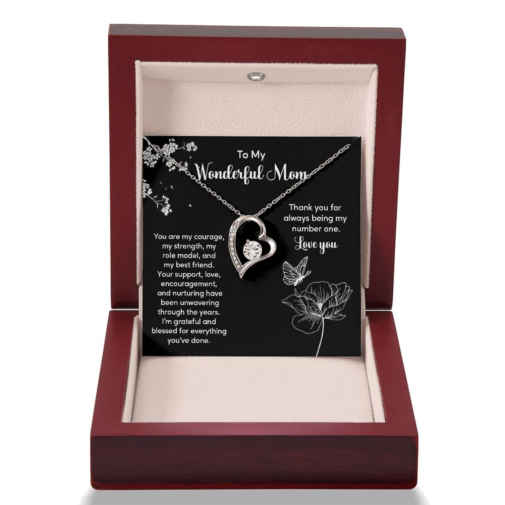 To My Wonderful Mom Elegant Jewelry Thoughtful Necklace For Family Love Sweet Gift For A Best Friend Heartfelt Necklace For Support And Care Sentimental Jewelry Thank You Pendant Beautiful Necklace Loving Gift For A Best Friend Loving Jewelry For Support