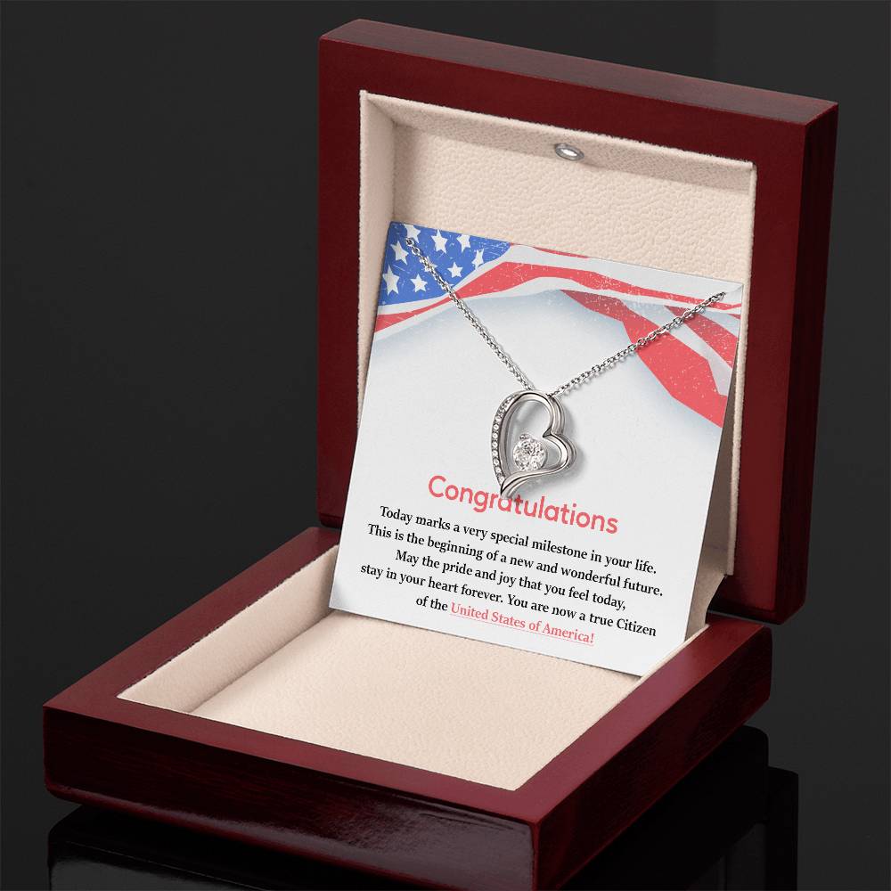 Congratulations Necklace For New U.s. Citizen Necklace For New U.s. Citizen Gift For New American Citizen Necklace With Citizenship Message Necklace For Official U.s. Citizen Gift For New U.s. Patriot Jewelry For New U.s. Citizen Jewelry For U.s.