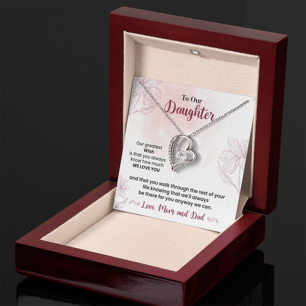 To Our Daughter Heartfelt Jewelry Gift Gift From Your Mom And Dad Caring Gift For Daughter Supportive Daughter Necklace Family Love Jewelry Gift Daughter's Journey Jewelry Best Wishes Jewelry Daughter's Strength Necklace Emotional Support Gift Warm Wishes