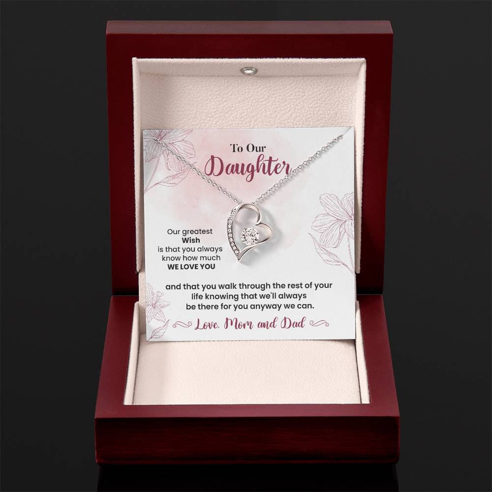 To Our Daughter Heartfelt Jewelry Gift Gift From Your Mom And Dad Caring Gift For Daughter Supportive Daughter Necklace Family Love Jewelry Gift Daughter's Journey Jewelry Best Wishes Jewelry Daughter's Strength Necklace Emotional Support Gift Warm Wishes