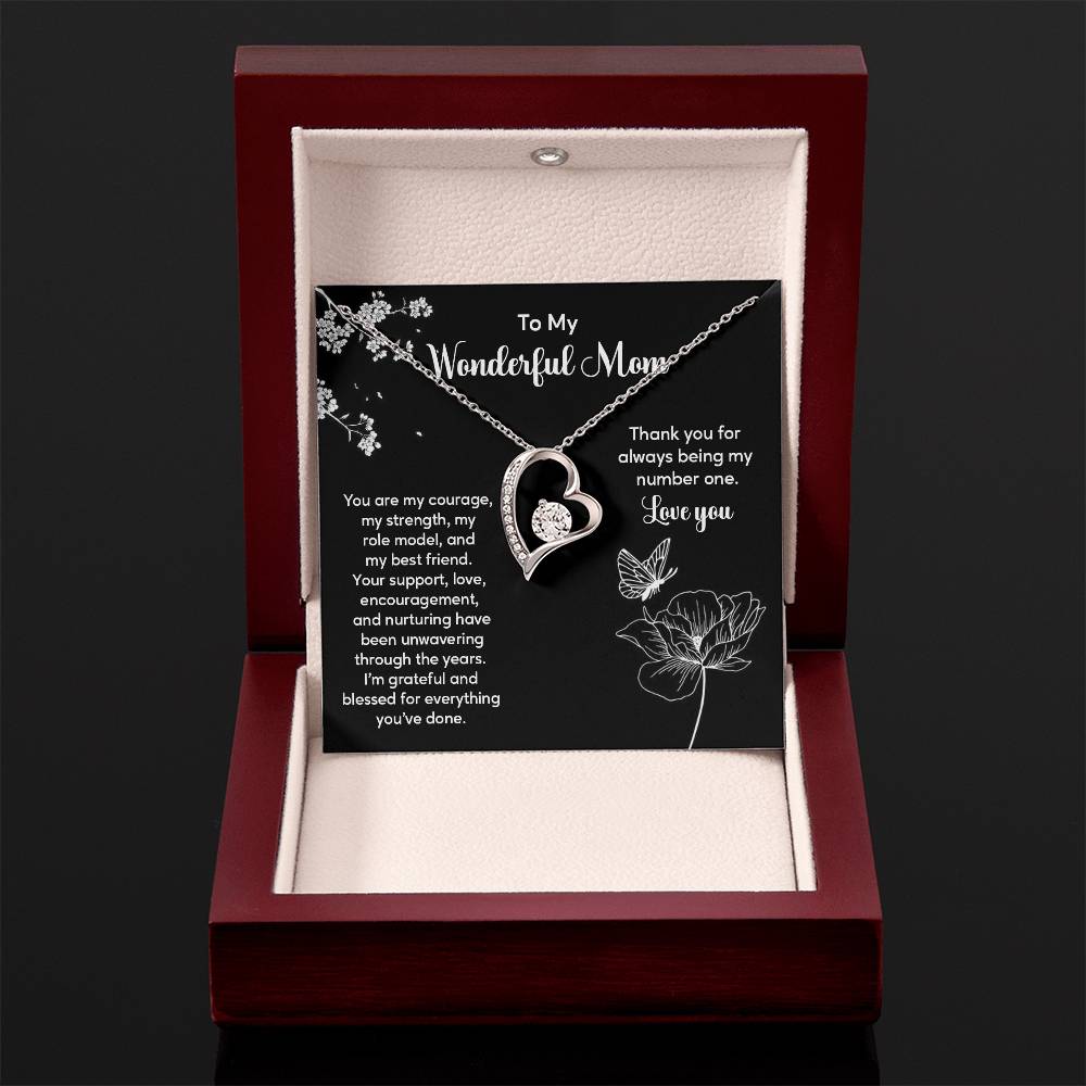 To My Wonderful Mom Elegant Jewelry Thoughtful Necklace For Family Love Sweet Gift For A Best Friend Heartfelt Necklace For Support And Care Sentimental Jewelry Thank You Pendant Beautiful Necklace Loving Gift For A Best Friend Loving Jewelry For Support