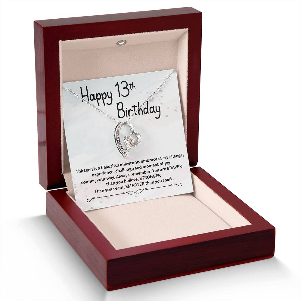 13th Birthday Necklace Gift for Teen Girl – Braver Stronger Smarter