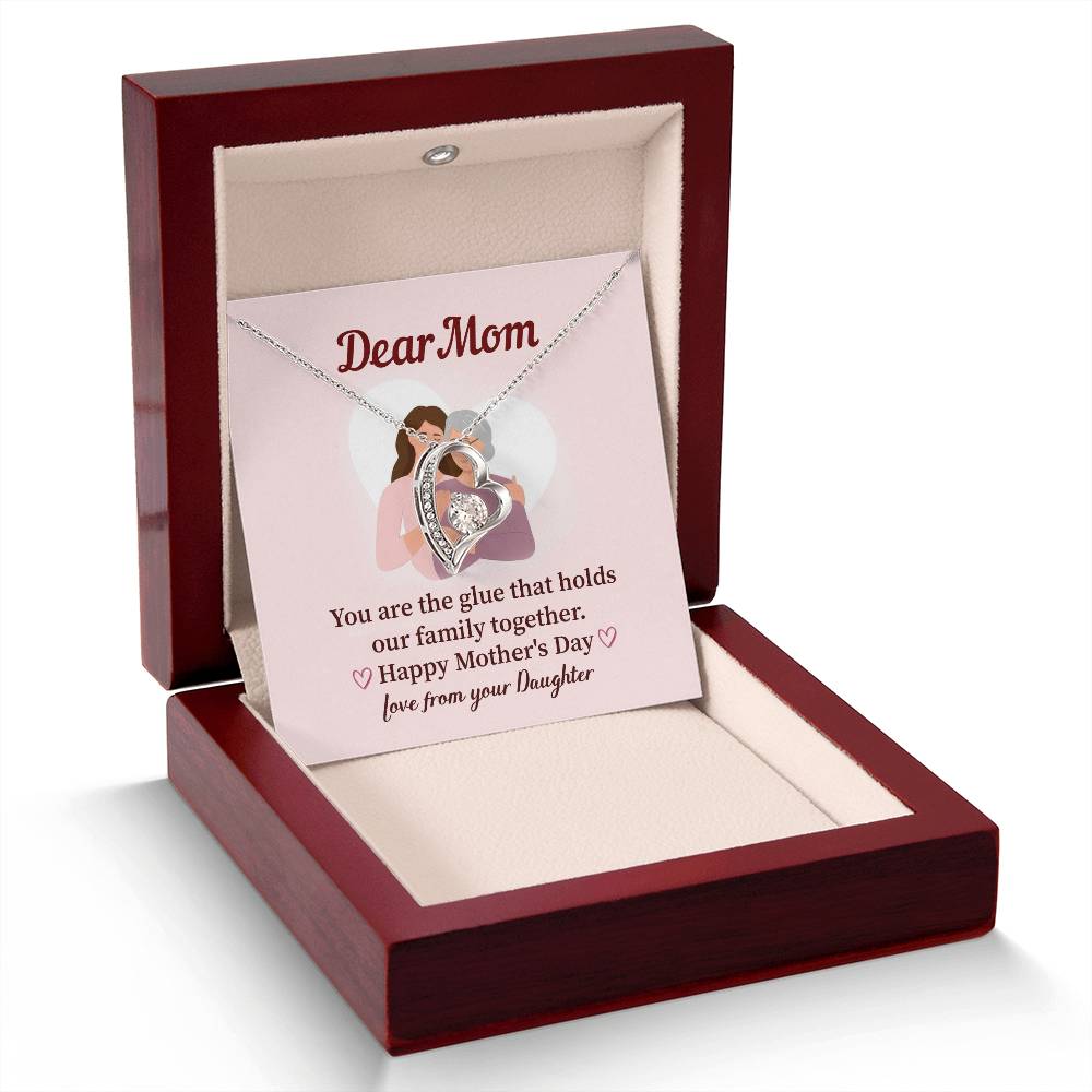 Dear Mom Family Glue Pendant Elegant Jewelry For A Mother’s Day Gift Sweet Gift For A Wonderful Woman Heartfelt Necklace Sentimental Jewelry Thank You Pendant Gift For A Special Mom Sweet Pendant For Family Love