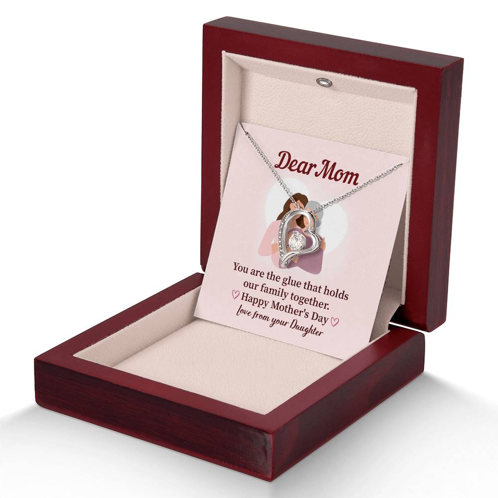 Dear Mom Family Glue Pendant Elegant Jewelry For A Mother’s Day Gift Sweet Gift For A Wonderful Woman Heartfelt Necklace Sentimental Jewelry Thank You Pendant Gift For A Special Mom Sweet Pendant For Family Love