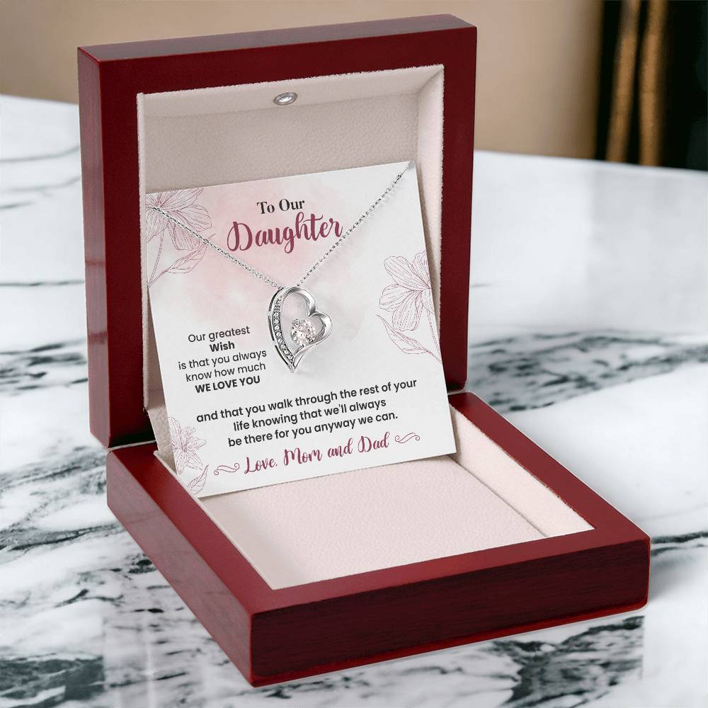 To Our Daughter Heartfelt Jewelry Gift Gift From Your Mom And Dad Caring Gift For Daughter Supportive Daughter Necklace Family Love Jewelry Gift Daughter's Journey Jewelry Best Wishes Jewelry Daughter's Strength Necklace Emotional Support Gift Warm Wishes