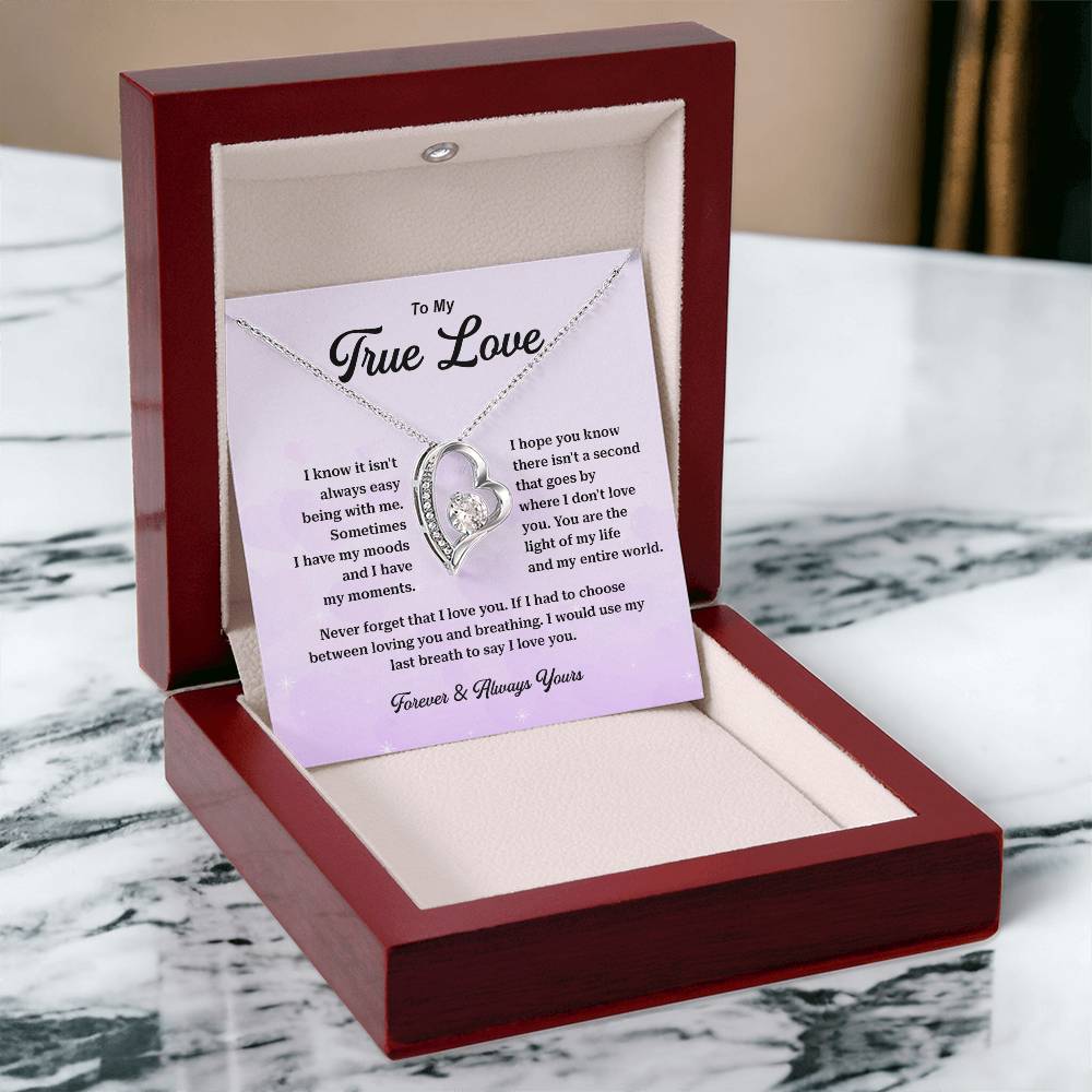 True Love Necklace Gift with Romantic Message Box