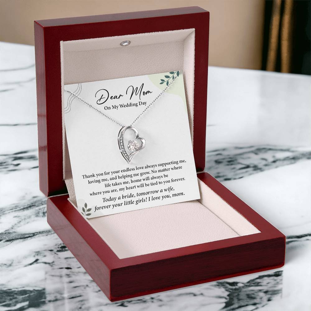 Dear Mom On My Wedding Day Heartfelt Necklace Gift From Daughter Dear Mom On My Wedding Day Mother Wedding Day Gift Sentimental Gift For Mother From Daughter Forever Your Little Girl Wedding Gift Gift For Mom On Daughter’s Wedding Day