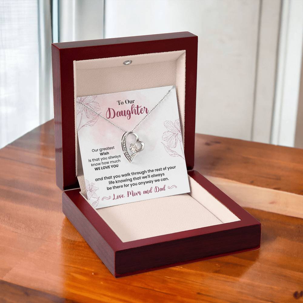 To Our Daughter Heartfelt Jewelry Gift Gift From Your Mom And Dad Caring Gift For Daughter Supportive Daughter Necklace Family Love Jewelry Gift Daughter's Journey Jewelry Best Wishes Jewelry Daughter's Strength Necklace Emotional Support Gift Warm Wishes