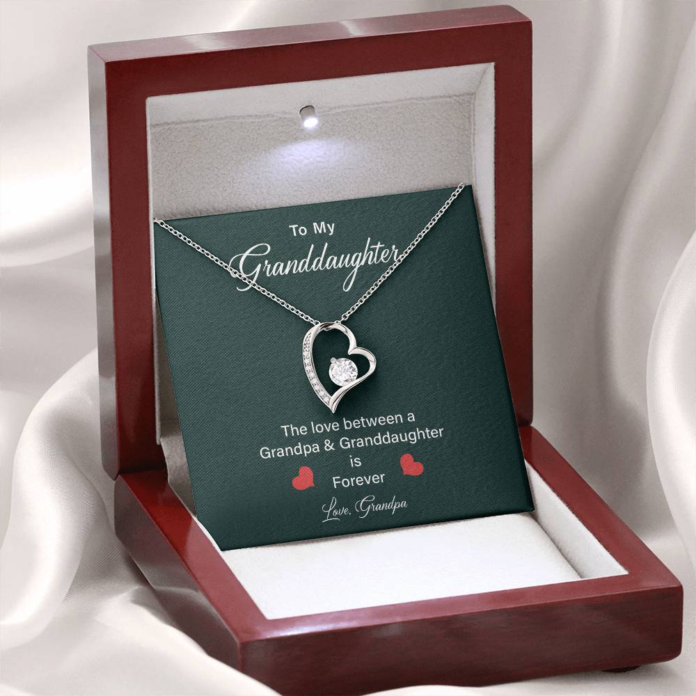 Granddaughter Heart Necklace from Grandpa – Gift Box