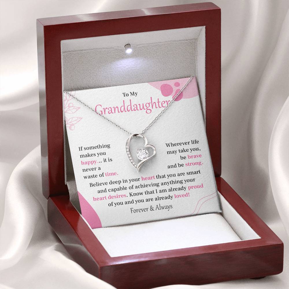 Encouraging Granddaughter Necklace with Heartfelt Message
