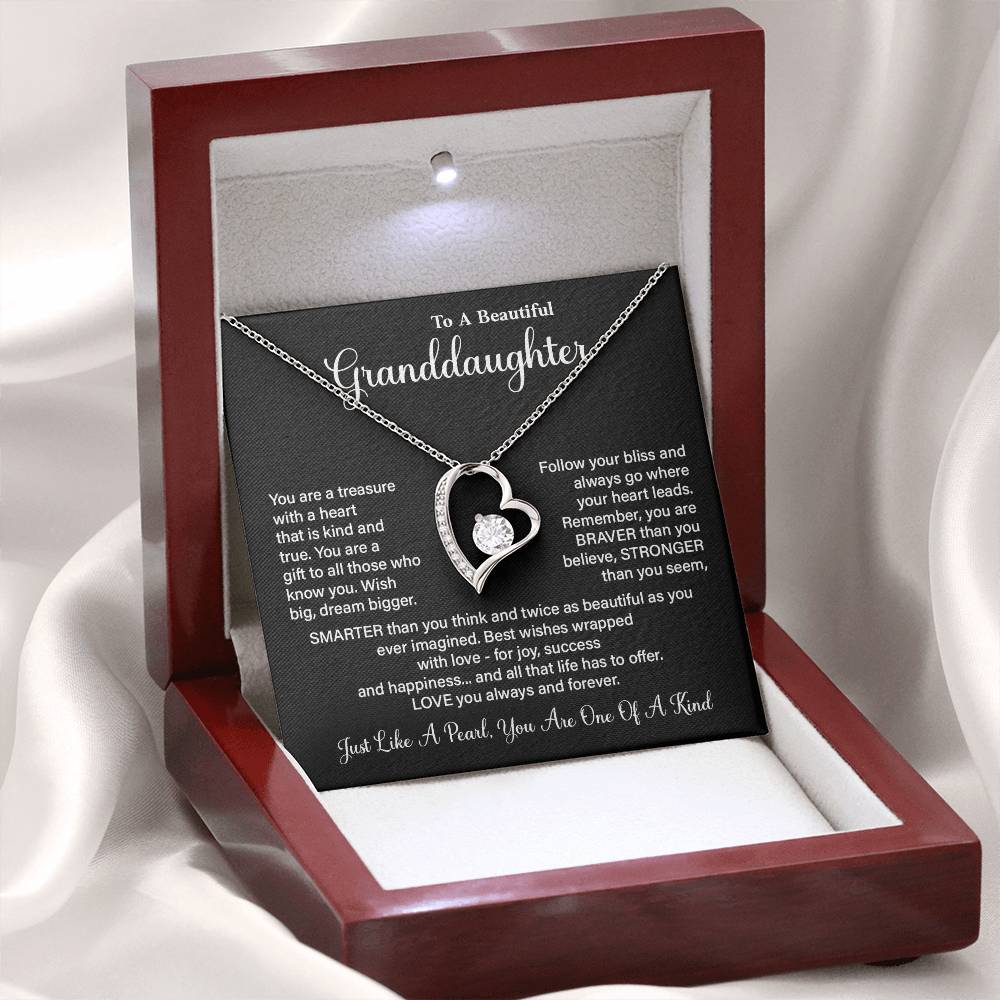 Granddaughter Necklace Gift – One of a Kind Heartfelt Message