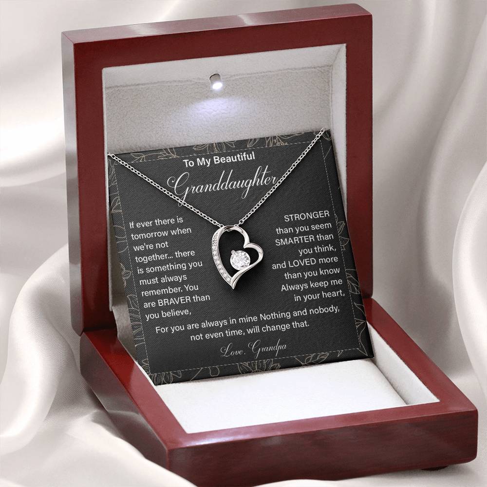 Granddaughter Necklace from Grandpa with Gift Card