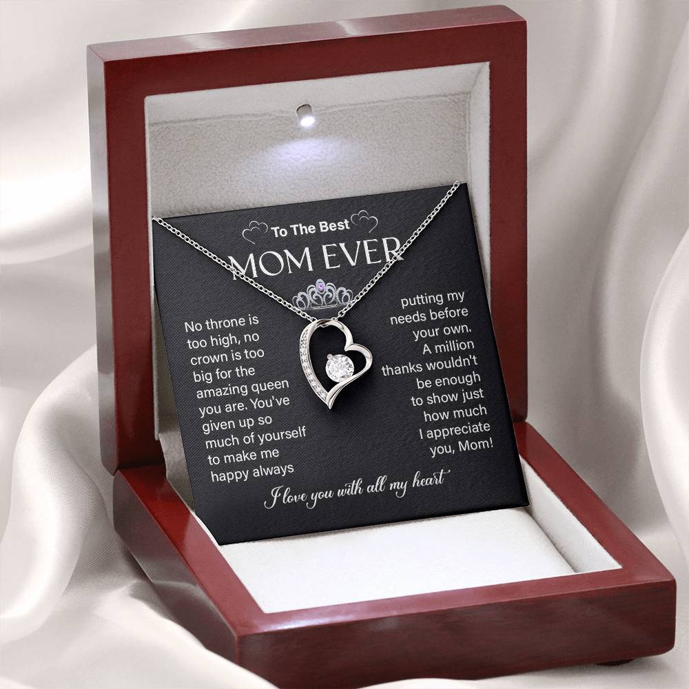 Necklace Gift for Mom – Best Mom Ever Message Card