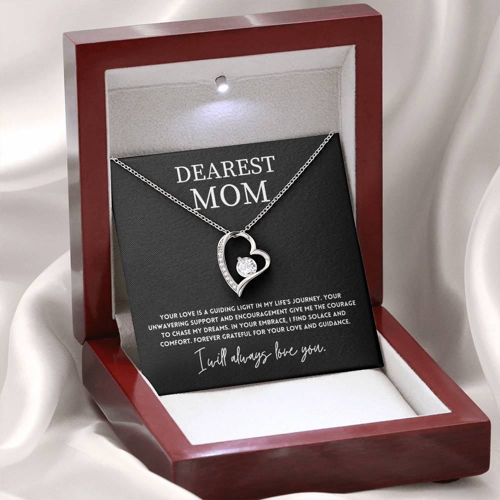 Heart Necklace Gift for Mom from Daughter or Son