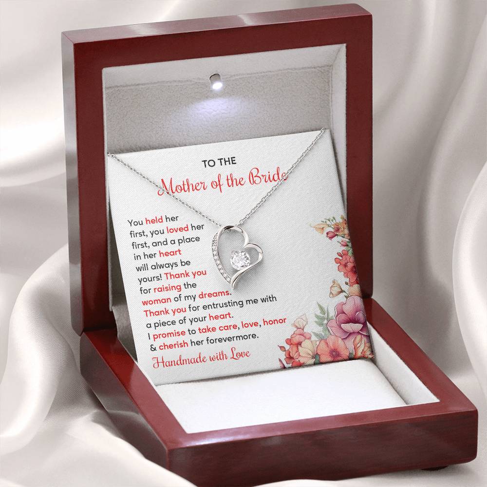 To The Mother Of The Bride, Heartfelt Necklace For Her Loving Jewelry For A Special Bond Thank You Gift For A Mother Sentimental Necklace For Love Appreciation Necklace For Her Beautiful Necklace Elegant Jewelry For Family Bond Thoughtful Necklace