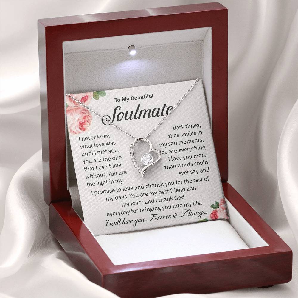 Soulmate Necklace Gift for Her – Love Message Card