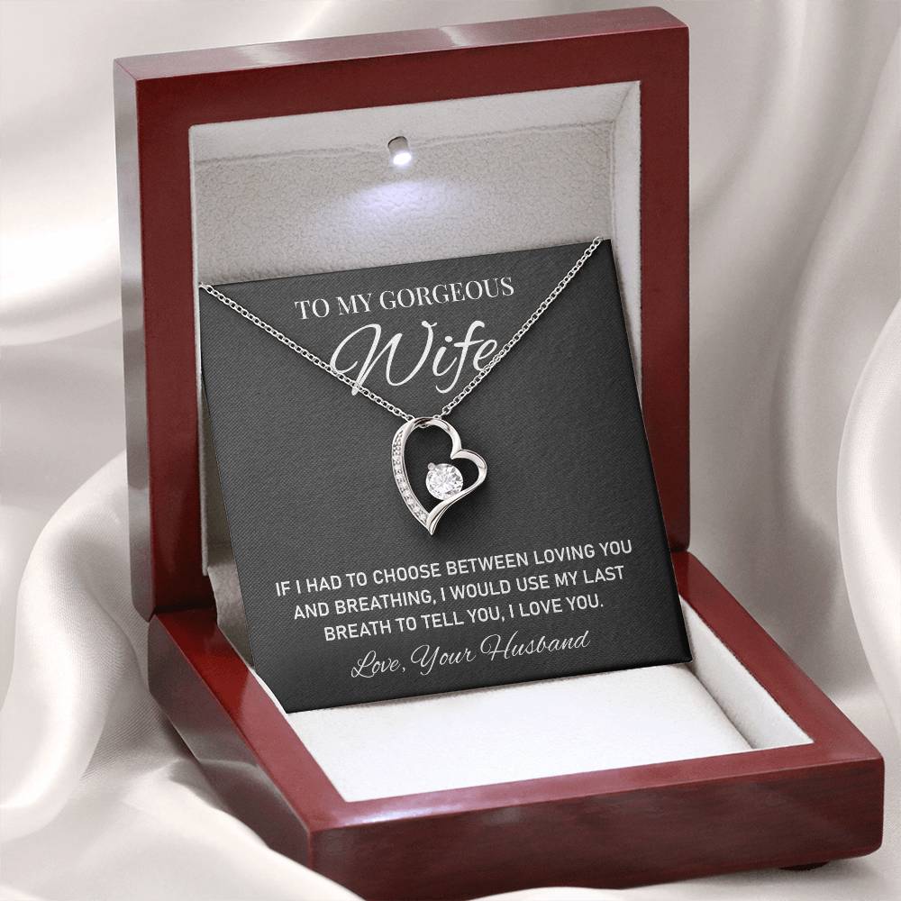To My Gorgeous, Heartfelt Necklace For Wife Loving Jewelry For Romantic Love Sweet Pendant For A Special Bond Sentimental Necklace Heartwarming Gift From Husband Sentimental Pendant Appreciation Necklace Thoughtful Gift Special Necklace
