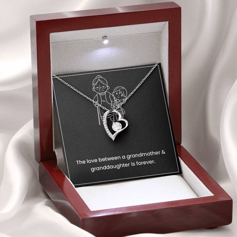 Grandmother & Granddaughter Necklace – Heart Pendant with Card