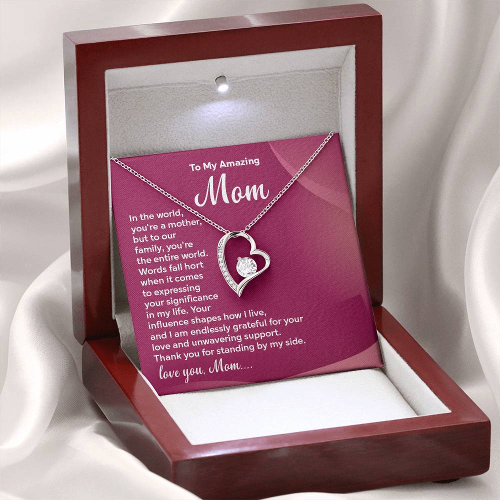 Mom Necklace Gift with Loving Message Card