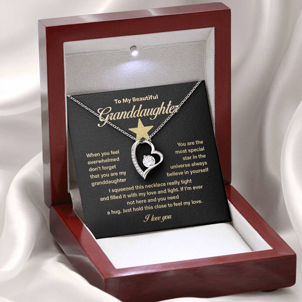 Granddaughter Necklace Gift – Star Message of Love & Strength