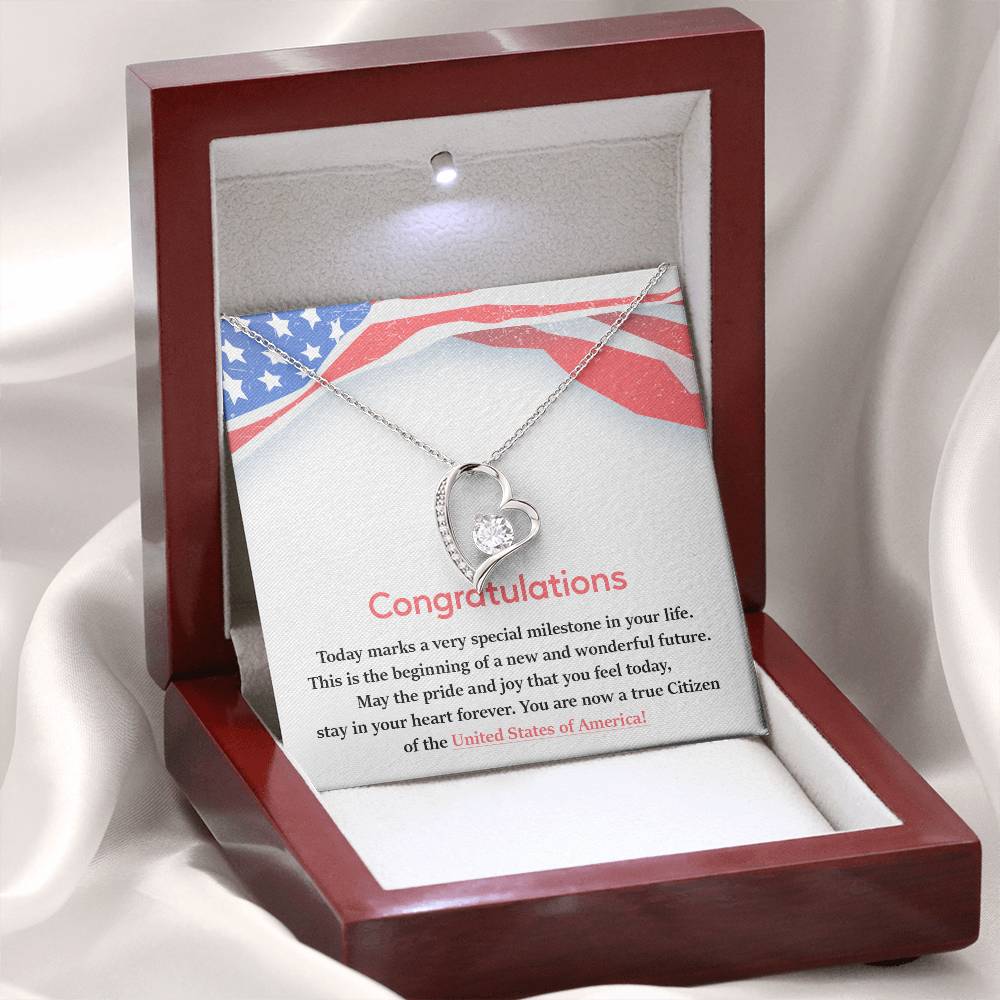 Congratulations Necklace For New U.s. Citizen Necklace For New U.s. Citizen Gift For New American Citizen Necklace With Citizenship Message Necklace For Official U.s. Citizen Gift For New U.s. Patriot Jewelry For New U.s. Citizen Jewelry For U.s.