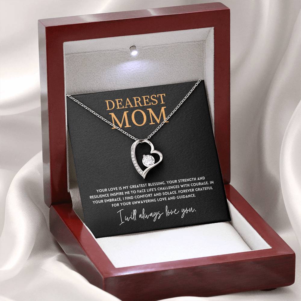 Heart Necklace Gift for Mom from Daughter or Son