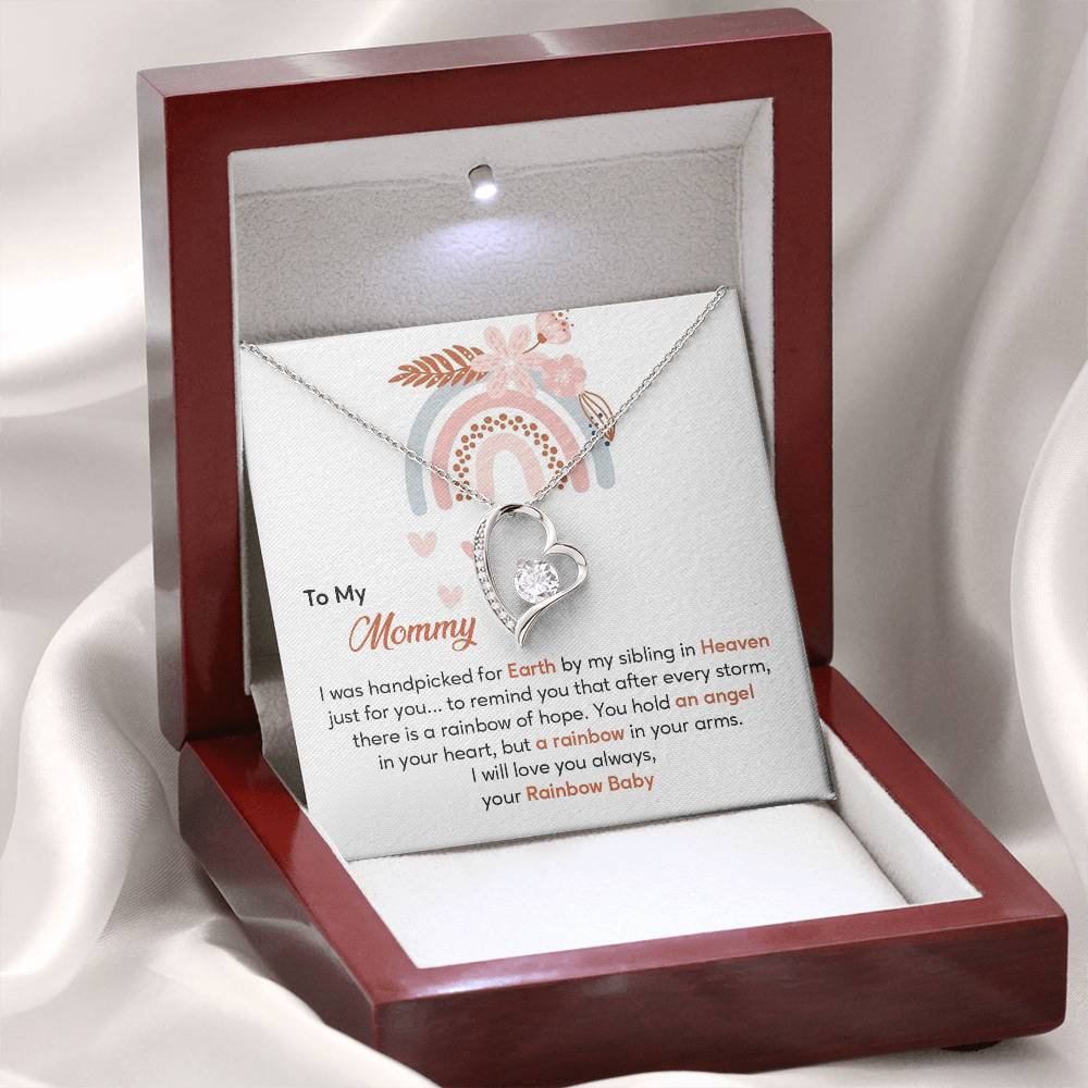 Rainbow Baby to Mom Necklace Gift with Message Card