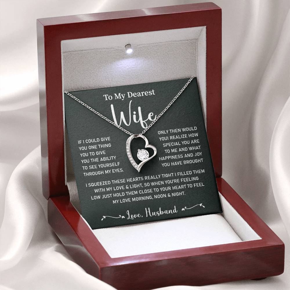 Wife Necklace Gift from Husband Message Card Box