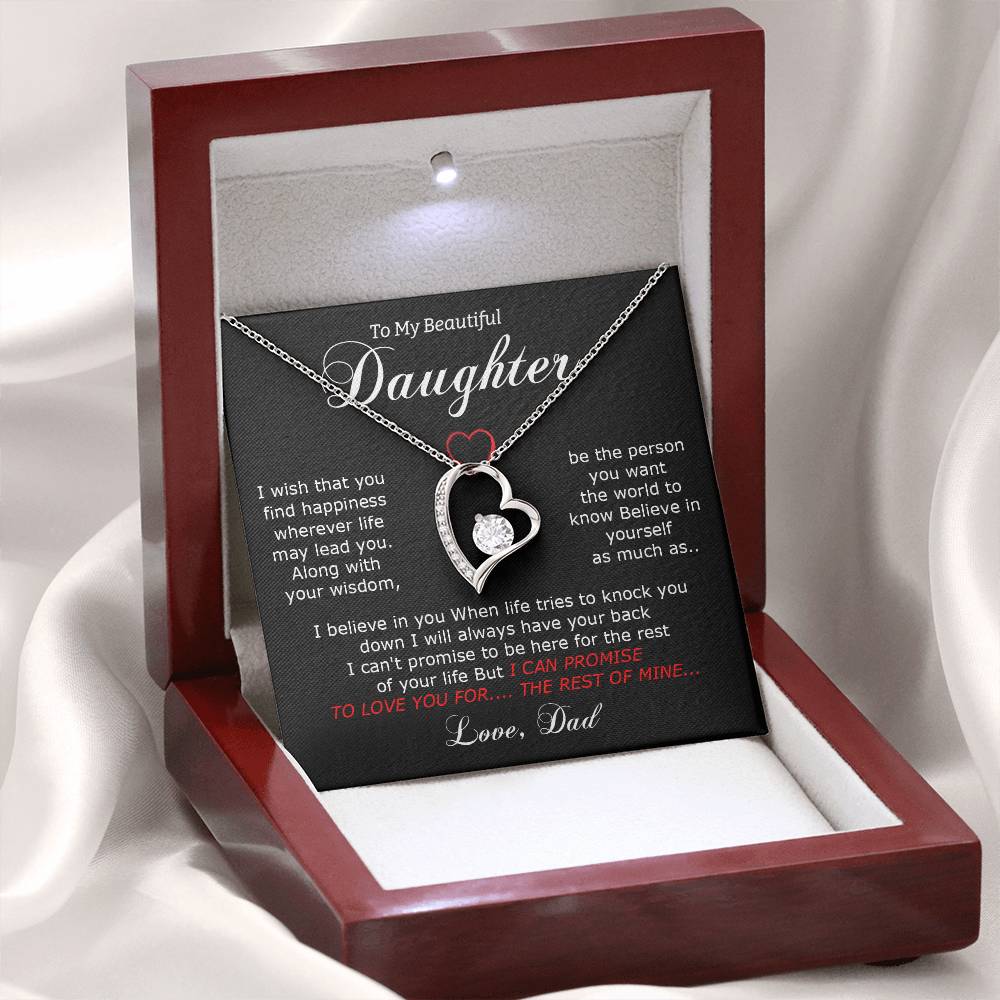 To My Daughter Necklace from Dad – Rest of Mine Love Message Card