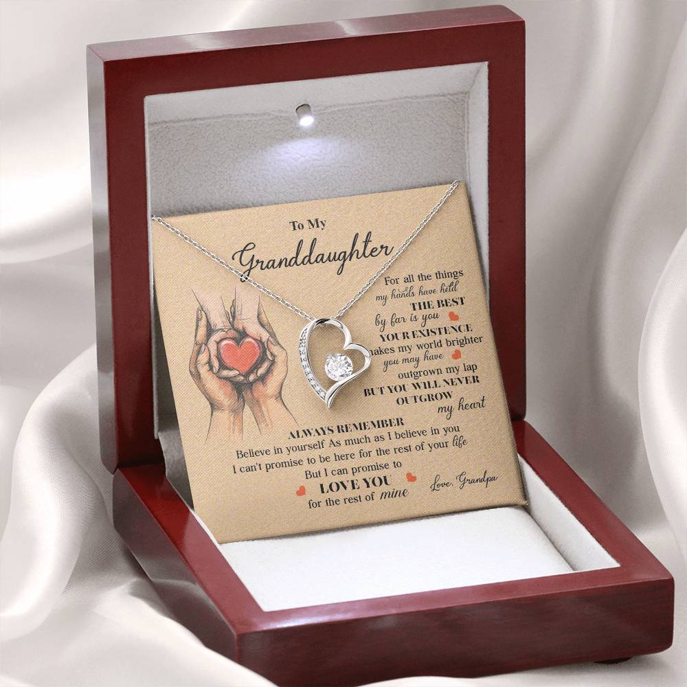 Granddaughter Necklace from Grandpa with Message Card