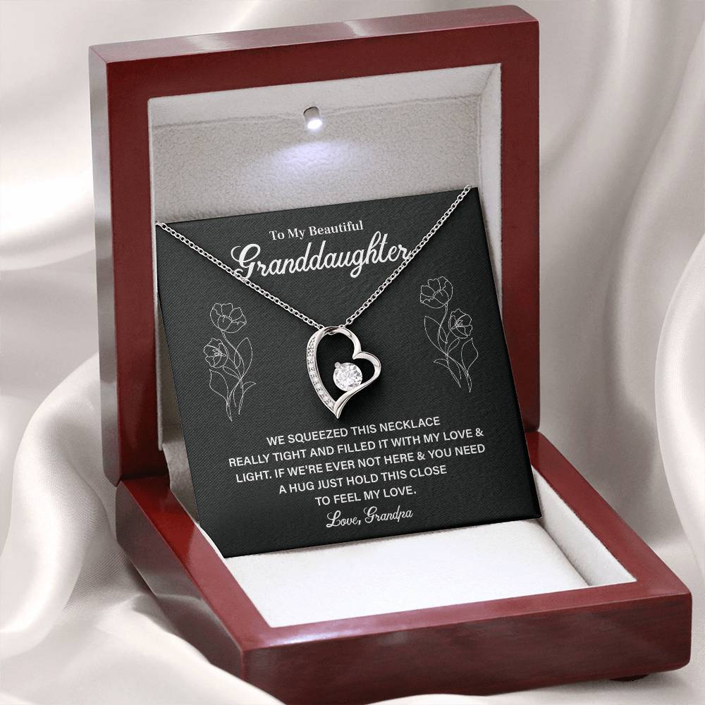 Granddaughter Necklace Gift from Grandpa – Message Card