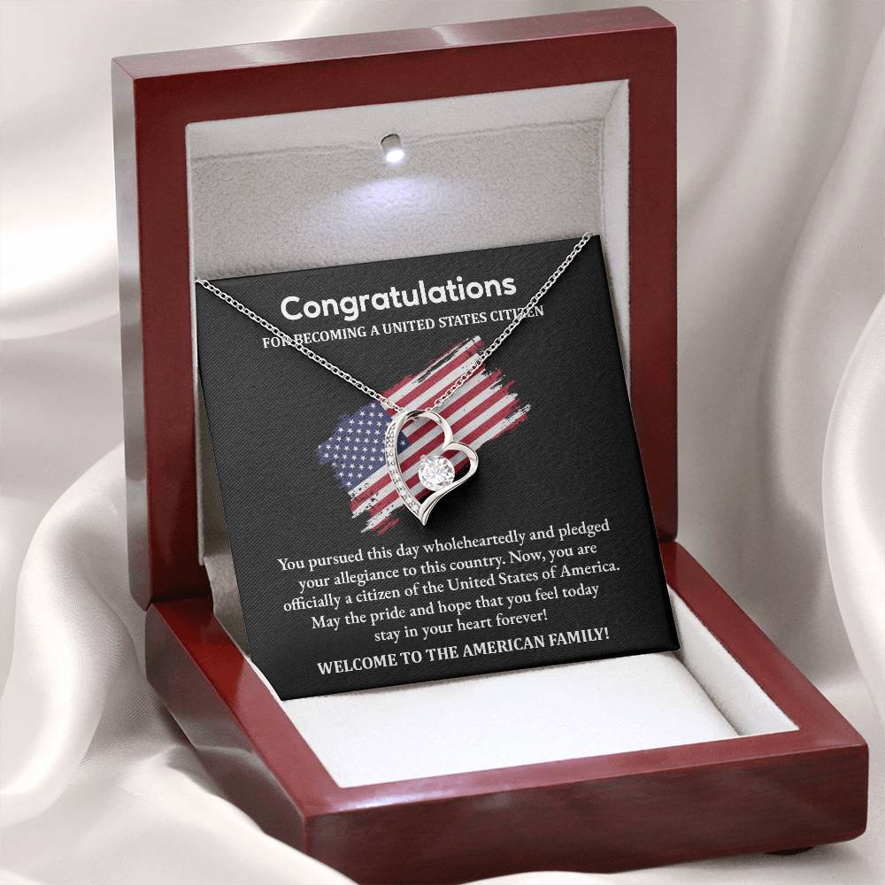 Congratulations Necklace For New U.s. Citizen Necklace For New U.s. Citizen Gift For U.s. Citizenship Success Necklace With Citizenship Message U.s. Citizenship Celebration Gift Jewelry For New U.s. Citizen Necklace For Citizenship Pledge