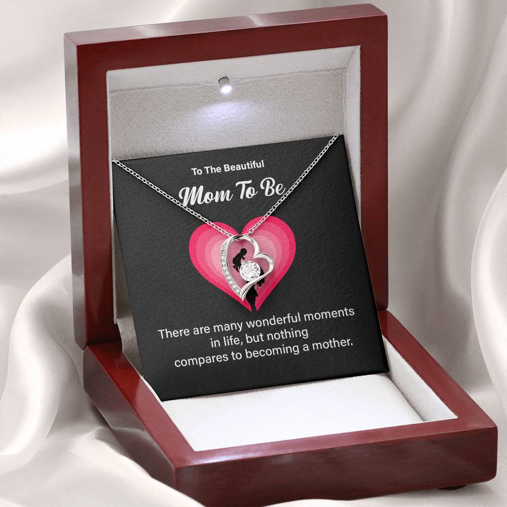 To The Beautiful Mom-to-be, Heartfelt Necklace For Her Elegant Jewelry For A Mom-to-be Thoughtful Necklace For Love And Support Sweet Pendant For A New Mom Elegant Pendant For A Mom’s Heart Thank You Gift For Motherhood Loving Message Necklace For Hope