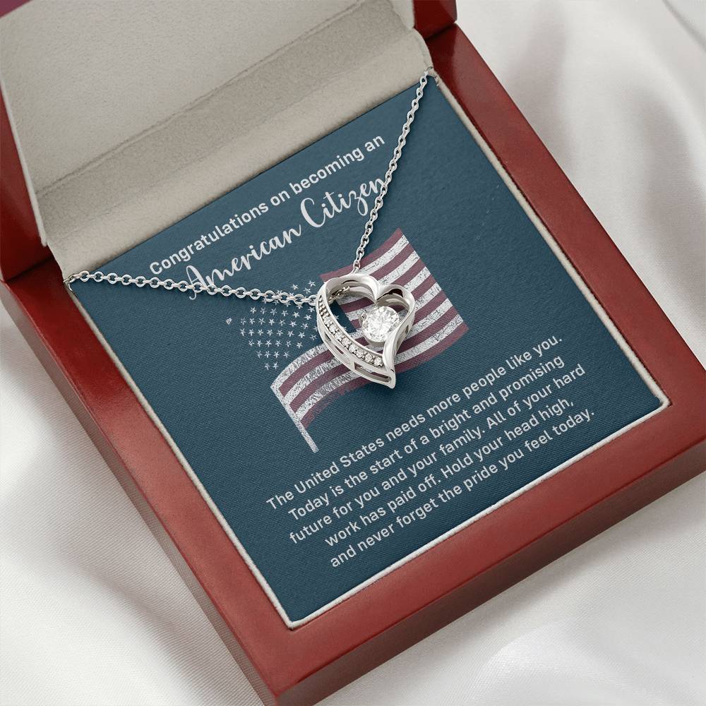 Congratulations Necklace For New American Citizen Necklace For New American Citizen Necklace With Citizenship Message Gift For New American Adventure Necklace For Pursuing Your Dreams Necklace For New Adventure As U.s. Citizen