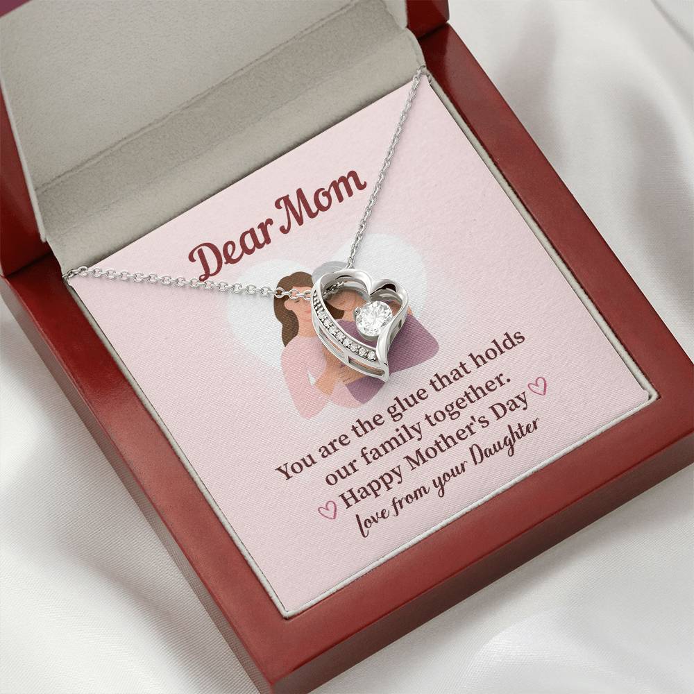 Dear Mom Family Glue Pendant Elegant Jewelry For A Mother’s Day Gift Sweet Gift For A Wonderful Woman Heartfelt Necklace Sentimental Jewelry Thank You Pendant Gift For A Special Mom Sweet Pendant For Family Love