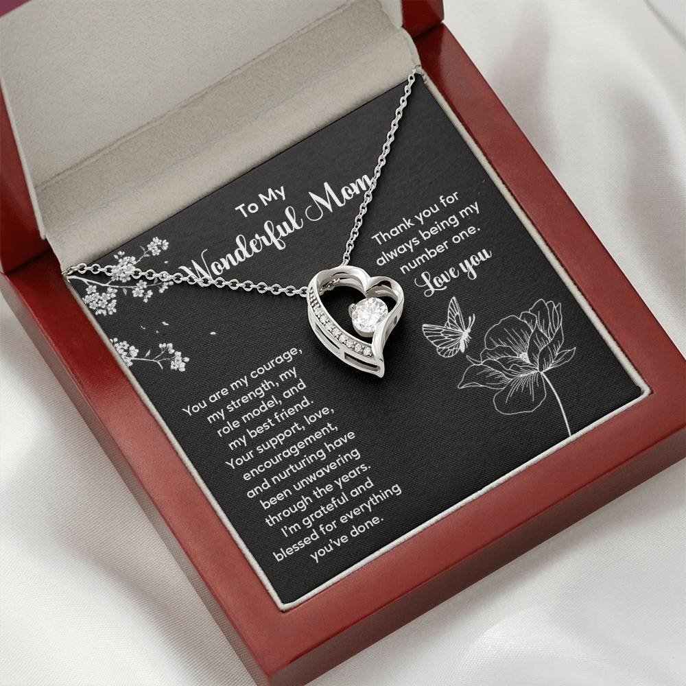 To My Wonderful Mom Elegant Jewelry Thoughtful Necklace For Family Love Sweet Gift For A Best Friend Heartfelt Necklace For Support And Care Sentimental Jewelry Thank You Pendant Beautiful Necklace Loving Gift For A Best Friend Loving Jewelry For Support