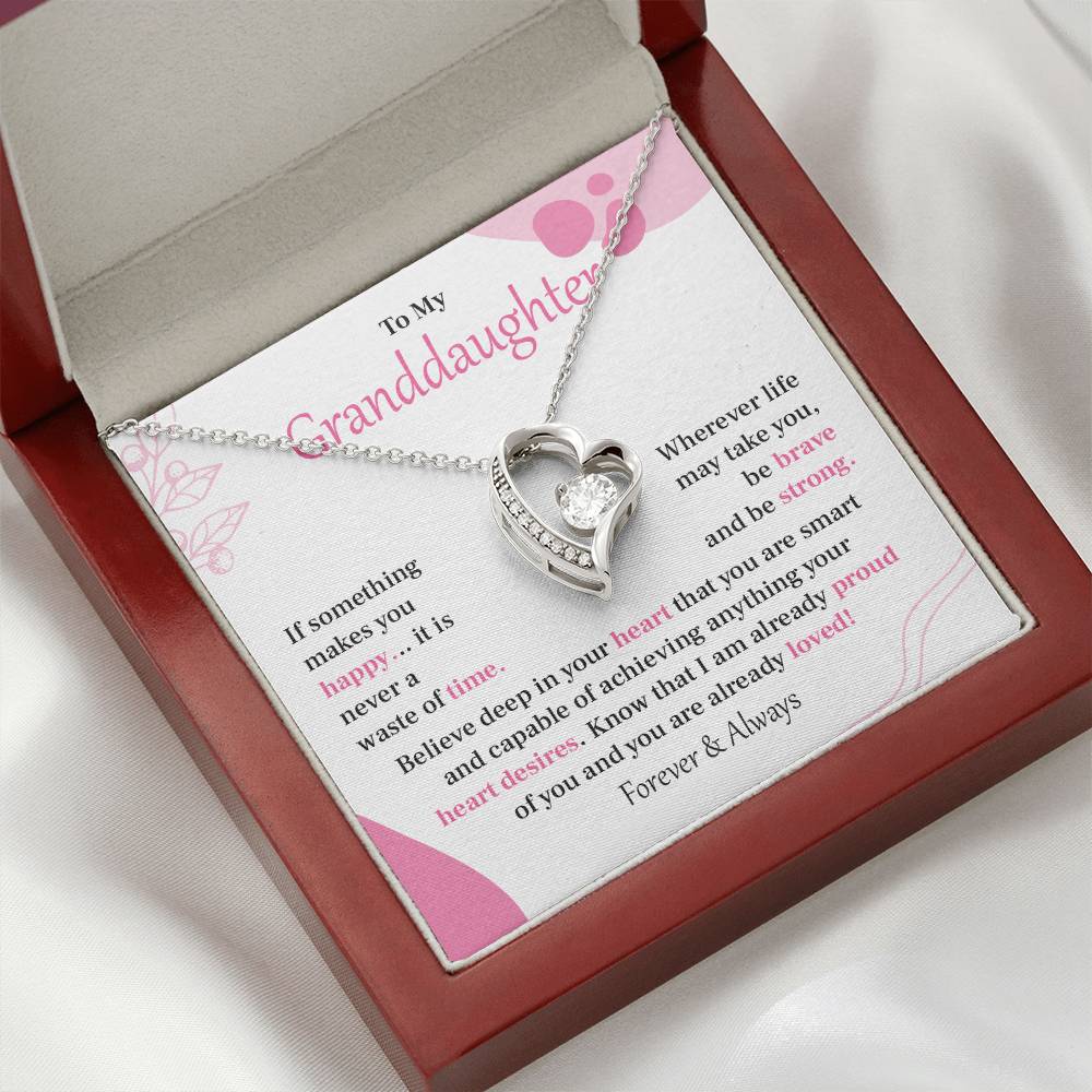 Encouraging Granddaughter Necklace with Heartfelt Message