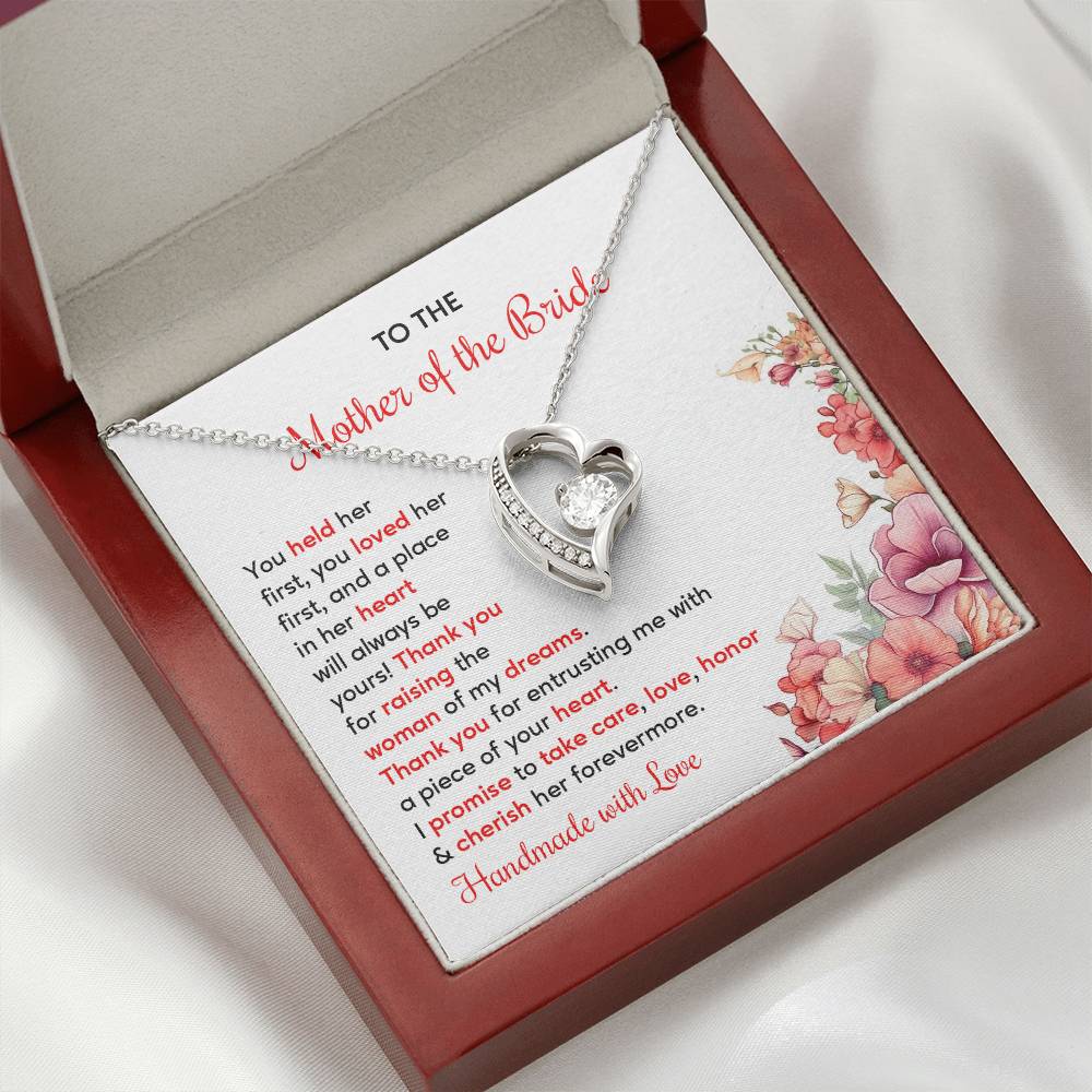 To The Mother Of The Bride, Heartfelt Necklace For Her Loving Jewelry For A Special Bond Thank You Gift For A Mother Sentimental Necklace For Love Appreciation Necklace For Her Beautiful Necklace Elegant Jewelry For Family Bond Thoughtful Necklace