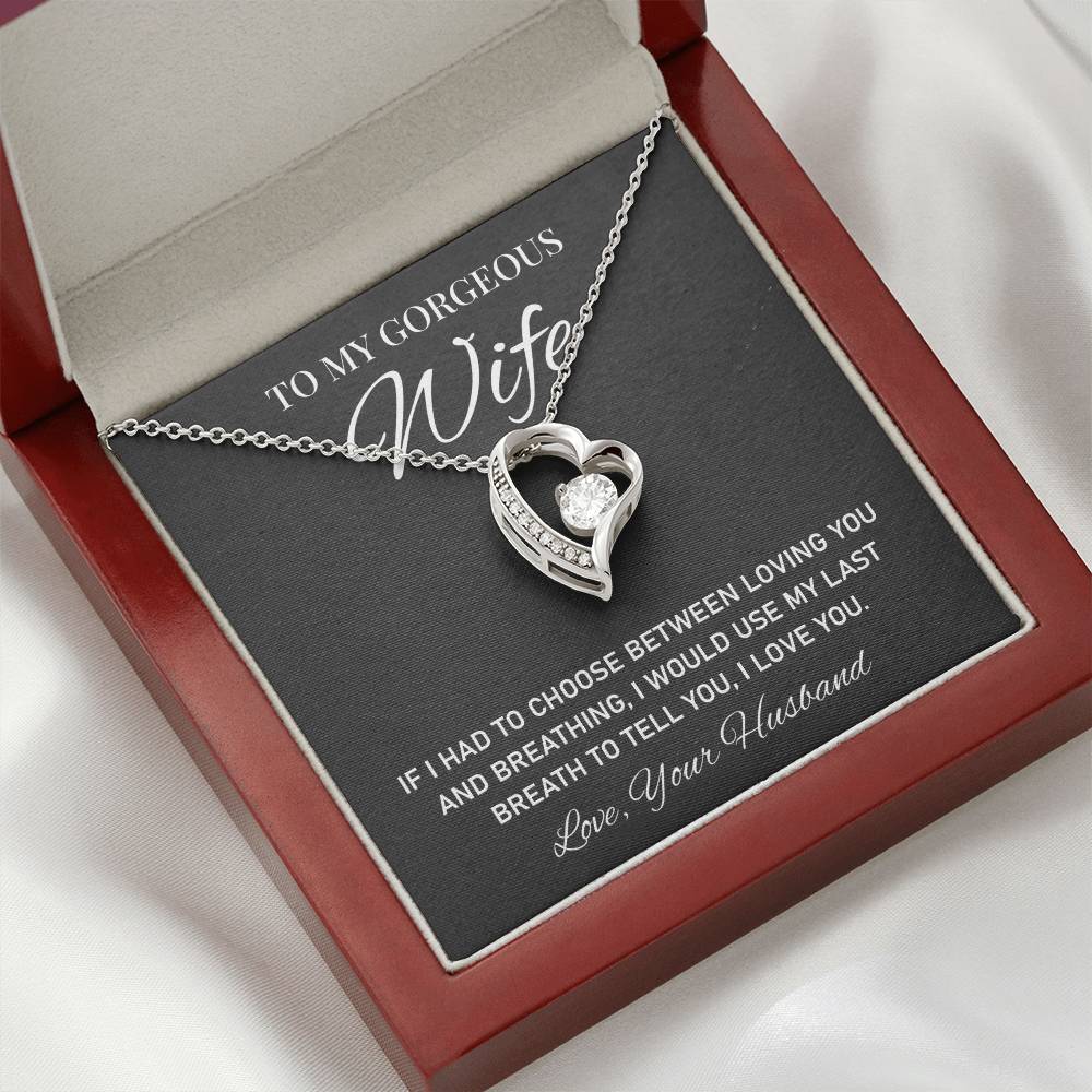To My Gorgeous, Heartfelt Necklace For Wife Loving Jewelry For Romantic Love Sweet Pendant For A Special Bond Sentimental Necklace Heartwarming Gift From Husband Sentimental Pendant Appreciation Necklace Thoughtful Gift Special Necklace