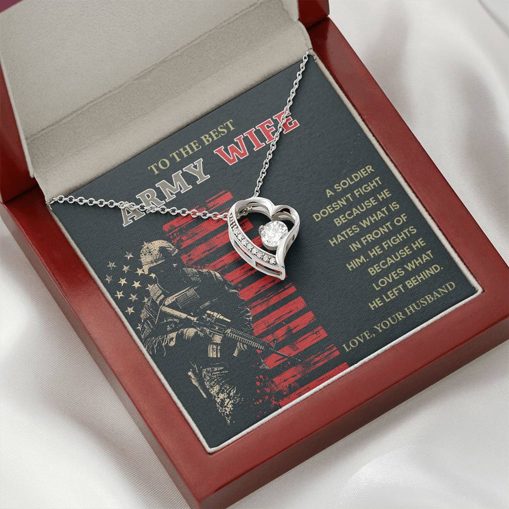 To the Best Army Wife  Best Army Wife Jewelry gift from husband Love and Support Necklace Emotional Support Jewelry Thank You Jewelry for Wives Unique Gift for Military Wives Romantic Gift for Army Wives My Beautiful Wife Jewelry Forever Together Necklace