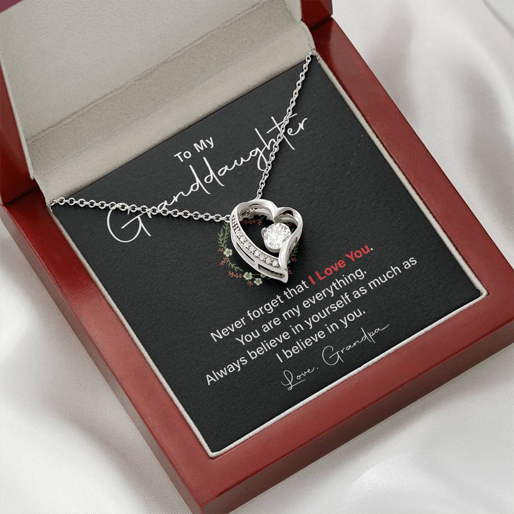 Granddaughter Necklace Gift from Grandpa – Love Message