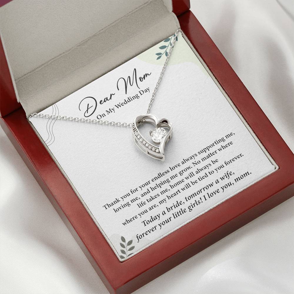 Dear Mom On My Wedding Day Heartfelt Necklace Gift From Daughter Dear Mom On My Wedding Day Mother Wedding Day Gift Sentimental Gift For Mother From Daughter Forever Your Little Girl Wedding Gift Gift For Mom On Daughter’s Wedding Day