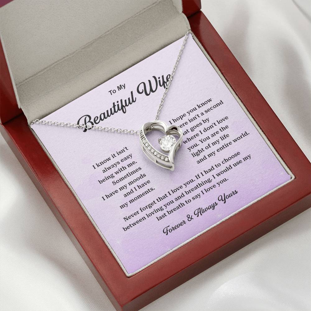Beautiful Wife Necklace Gift – Forever & Always Yours
