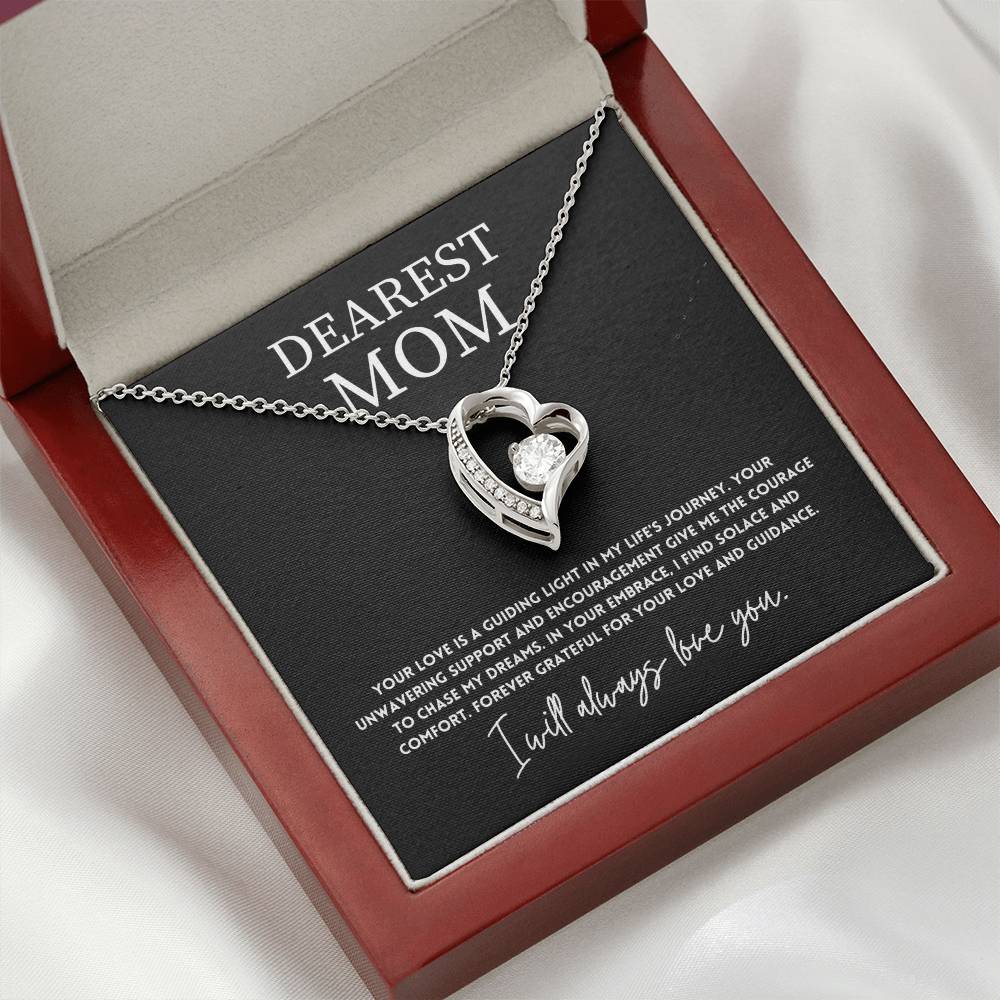 Dearest Mom, Best Necklace Gift From Son Necklace With Heartfelt Message Thoughtful Necklace Gift Best Mother’s Day Necklace Gift Jewelry Gift Love And Support Necklace Gift Inspirational Jewelry Gift Heart Pendant Necklace