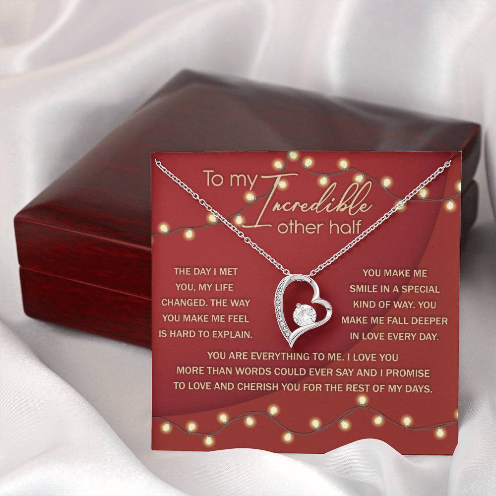 Romantic Necklace Gift for Partner – Message Card & Box